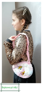 Torebka różowa brokatowa dziecięca dla dziewczynki Jednorożec plus gratis bransoletka