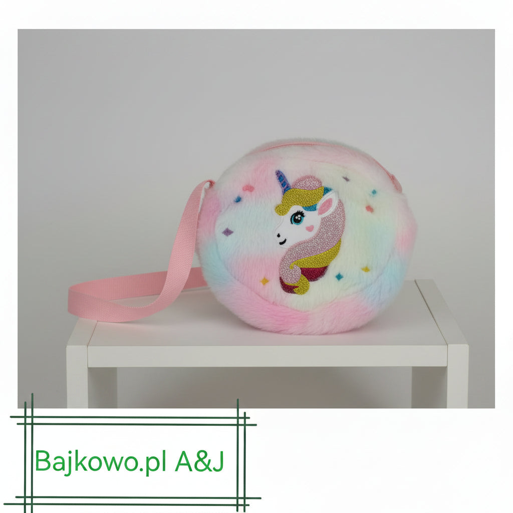Torebka różowa brokatowa dziecięca dla dziewczynki Jednorożec plus gratis bransoletka
