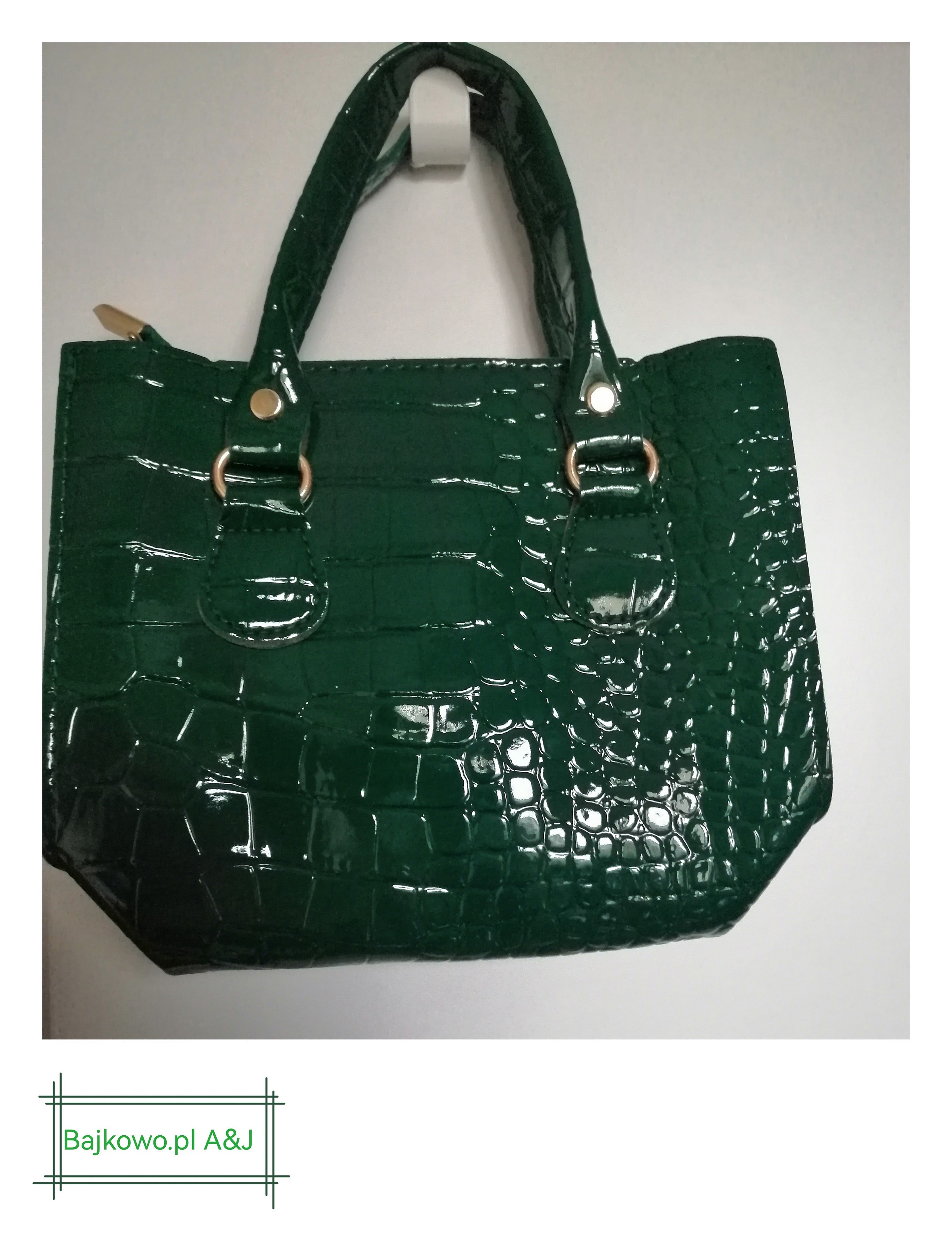 Torebka Damska elegancka na ramię i do ręki, skóra ekologiczna zielona