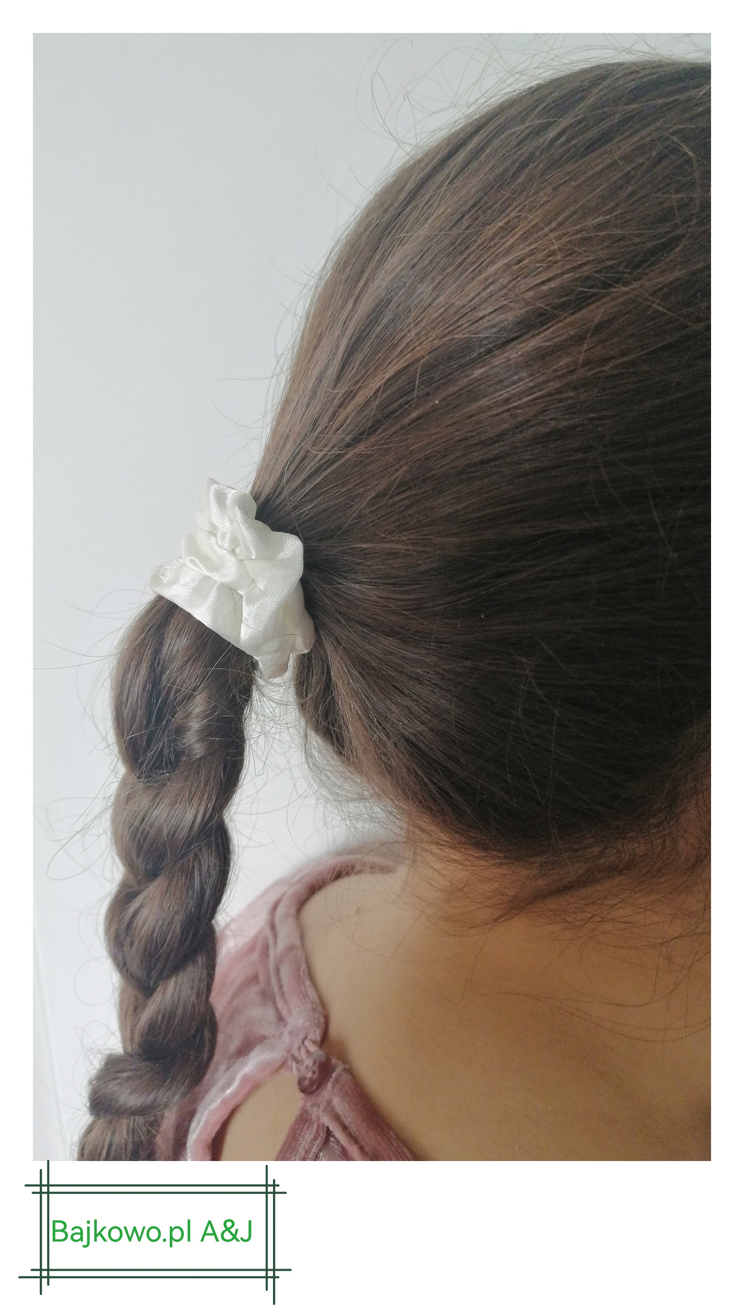 Gumka satynowa MINI (S) do włosów typu Scrunchie kolor BIAŁY
